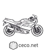 Autocad drawing 750cc Super Sport Motorcycle side view dwg , in Vehicles Bikes & Motorcycles