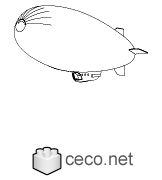 Autocad drawing airship dirigible balloon aerostat dwg , in Vehicles Aircrafts