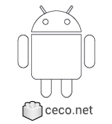 Android logo for autocad 2000 and later , in Symbols Signs Signals