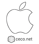 Apple Inc logo drawing , in Symbols Signs Signals
