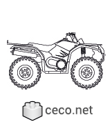 Autocad drawing ATV 4-wheeler Quad Bike side view all-terrain vehicle , in Vehicles Bikes & Motorcycles