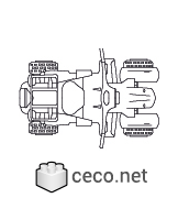 Autocad drawing ATV 4-wheeler Quad Bike top view all-terrain vehicle , in Vehicles Bikes & Motorcycles