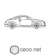 Autocad drawing Audi TT 18 T coupe two-seater roadster dwg dxf , in Vehicles Cars