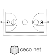Autocad drawing basketball court according to NBA dwg dxf , in Equipment Sports Gym Fitness