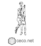 Autocad drawing basketball players sportmen dwg dxf , in People Fitness & Sports