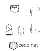 Autocad drawing Bathroom 1 All in One lavatory WC water closet dwg , in kitchen & bathroom
