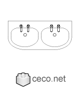 Autocad drawing bathroom sink 1 double dwg , in kitchen & bathroom