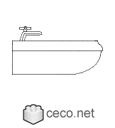 Autocad drawing bathroom sink 1 side view dwg , in kitchen & bathroom