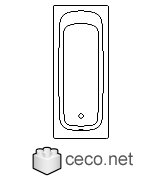 Autocad drawing Bathtub 1 dwg , in kitchen & bathroom