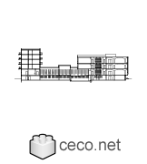 Autocad drawing Bauhaus Dessau - Walter Gropius - section view dwg , in Architecture