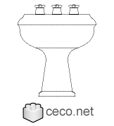 Autocad drawing bidet 2 fron view dwg , in kitchen & bathroom