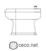 Autocad drawing bidet 2 side view dwg , in kitchen & bathroom