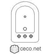 Autocad drawing bidet 2 top view dwg , in kitchen & bathroom