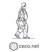 Autocad drawing Big man walking dwg , in People Men