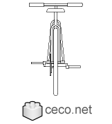 Autocad drawing bike bicycle in front view dwg , in Vehicles Bikes & Motorcycles