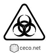 Autocad drawing Biological hazard symbol 02 dwg sign poster biohazard , in Symbols Signs Signals ISO standards