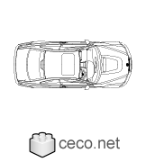 Autocad drawing BMW M3 coupe - top view dwg , in Vehicles Cars