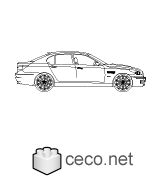 Autocad drawing BMW M5 sedan automobile side view dwg , in Vehicles Cars