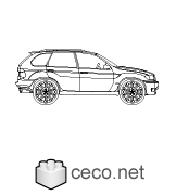 Autocad drawing BMW X5 SUV 4x4 4WD - side dwg , in Vehicles Cars
