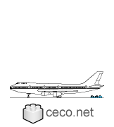Autocad drawing Boeing 747 Jumbo Jet dwg , in Vehicles Aircrafts
