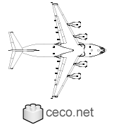 Autocad drawing Boeing C-17 Globemaster III cargo airplane plan dwg , in Vehicles Aircrafts