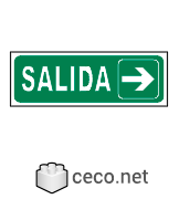 Autocad drawing cartel de SALIDA en espanol Emergency exit signage dwg , in Symbols Signs Signals ISO standards