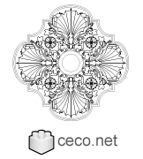Autocad drawing Ceiling Center 2 dwg dxf , in Decorative elements