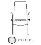 Autocad drawing Chair Autocad Block in front view dwg , in Furniture