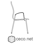 Autocad drawing Chair AutoCAD block in side view dwg , in Furniture