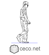 Autocad drawing College professor walking middle-aged man go dwg dxf , in People Men