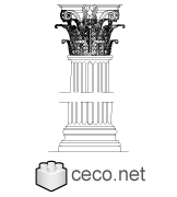 Autocad drawing Corinthian order ancient greek architectural order dwg , in Architecture
