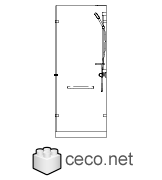 Autocad drawing corner shower kit 1 acrylic wall and floor side dwg , in Bathrooms Detail