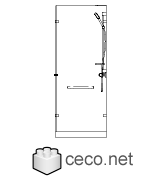 Autocad drawing corner shower kit 1 acrylic wall and floor side dwg , in kitchen & bathroom
