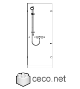 Autocad drawing corner shower kit 1 front view dwg , in Bathrooms Detail