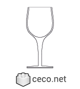 Autocad drawing crystal wine glass dwg , in kitchen & bathroom