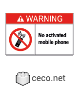 Autocad drawing Danger or warning sign 03 no activated mobile phone , in Symbols Signs Signals ISO standards