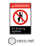 Autocad drawing Danger or warning sign 05 No leaning against dwg dxf , in Symbols Signs Signals ISO standards