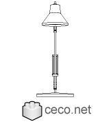 Autocad drawing desk lamp office equipment dwg , in Equipment