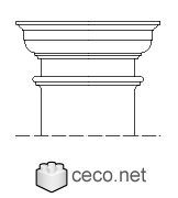 Autocad drawing doric chapitel classical greek architecture order dwg , in Architecture