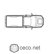 Autocad drawing F150 Ford pick-up regular cab top view dwg , in Vehicles Cars