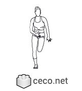 Autocad drawing female competitive runner front view dwg , in People Fitness & Sports