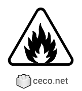 Autocad drawing flammable material warning sign 01 fire hazard symbol , in Symbols Signs Signals