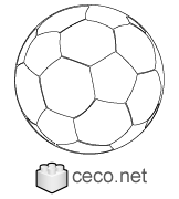 Autocad drawing football ball FIFA World Cup soccer balls size 5 dwg , in Equipment Sports Gym Fitness