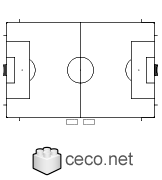 Autocad drawing Football Soccer field according to FIFA World Cup dwg , in Equipment Sports Gym Fitness
