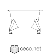 Autocad drawing free-standing bathtub front view dwg , in Bathrooms Detail
