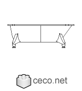 Autocad drawing freestanding bathtub side view dwg , in kitchen & bathroom