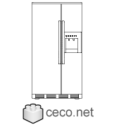 Autocad drawing fridge with freezer for kitchen dwg , in kitchen & bathroom