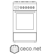 Autocad drawing gas cooker with oven kitchen appliances dwg , in kitchen & bathroom