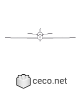 Autocad drawing glider or sailplane soaring front view dwg dxf , in Vehicles Aircrafts