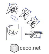 Autocad drawing group of musicians band ensemble or orchestra dwg top , in People Family & Groups